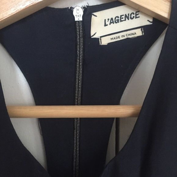 L'Agence Kaela Twill Racerback Dress **NAVY BLUE** - Picture 4 of 5